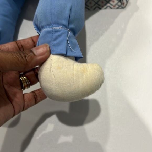 Vintage Handmade Stuffed Bunny Rabbit - Blue and White. - Picture 8 of 9